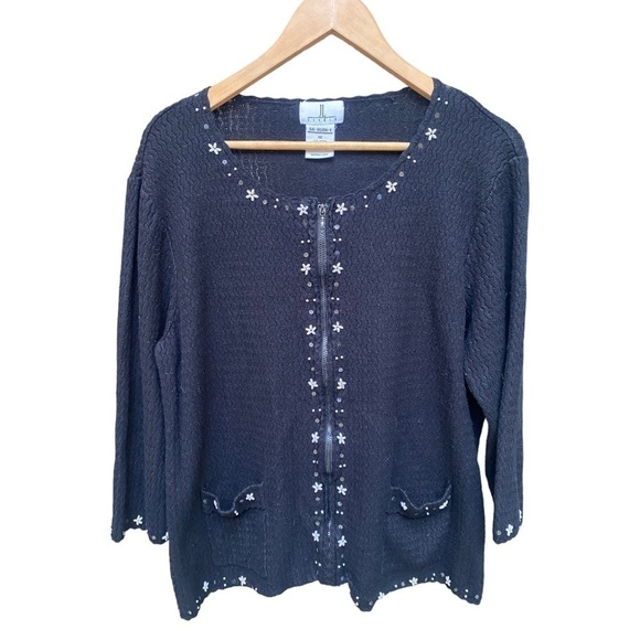JL Studio Y2K Vintage Beaded Full Zip Sweater I Size: 1X - Picture 1 of 9